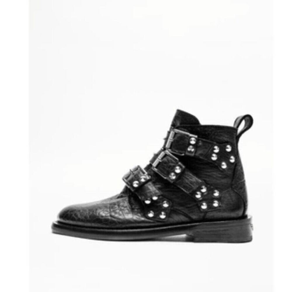 Zadig & Voltaire Laureen Bubble Spike Leather Ankle Boots Black , Sz 39, NIB!
